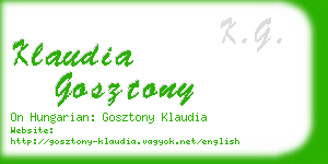 klaudia gosztony business card